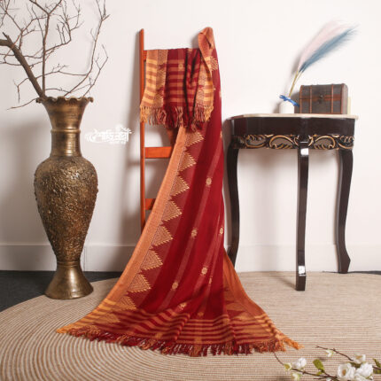 Minakari Jamdani Maroon